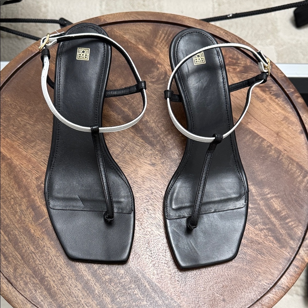 Toteme Leather T-Strap Sandals